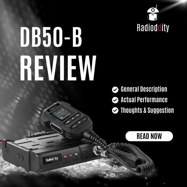 Radioddity DB50-B 2m/440 mobile radio - front panel with APRS and GPS