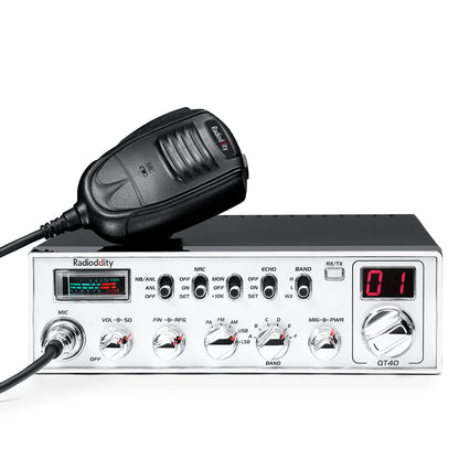 Radioddity QT40 10 Meter Radio | 40W | FM/AM/SSB/PA | CTCSS/DCS | Weather Channel | RF/MIC Gain - Radioddity