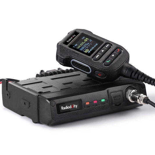 Radioddity DB50-B Mini Mobile Radio | 50W | GPS & APRS | Multi-band TX & RX | Bluetooth KISS TNC & APP Program | All-in-one MIC with Display - Radioddity