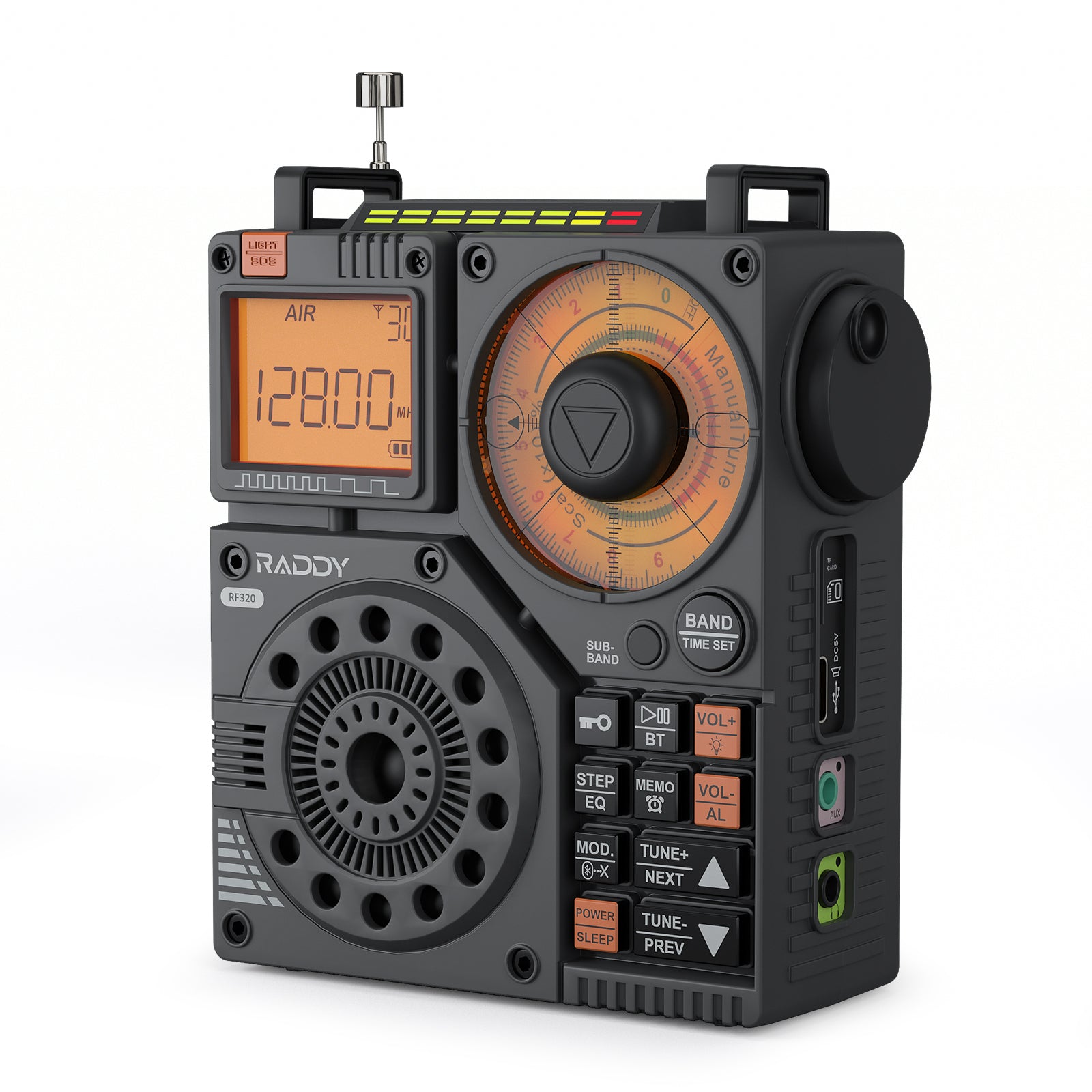 Raddy RF320 Shortwave Radio | FM/AM/SW/VHF/WB/AIR | Remote Control | Bluetooth 5.0 - Radioddity