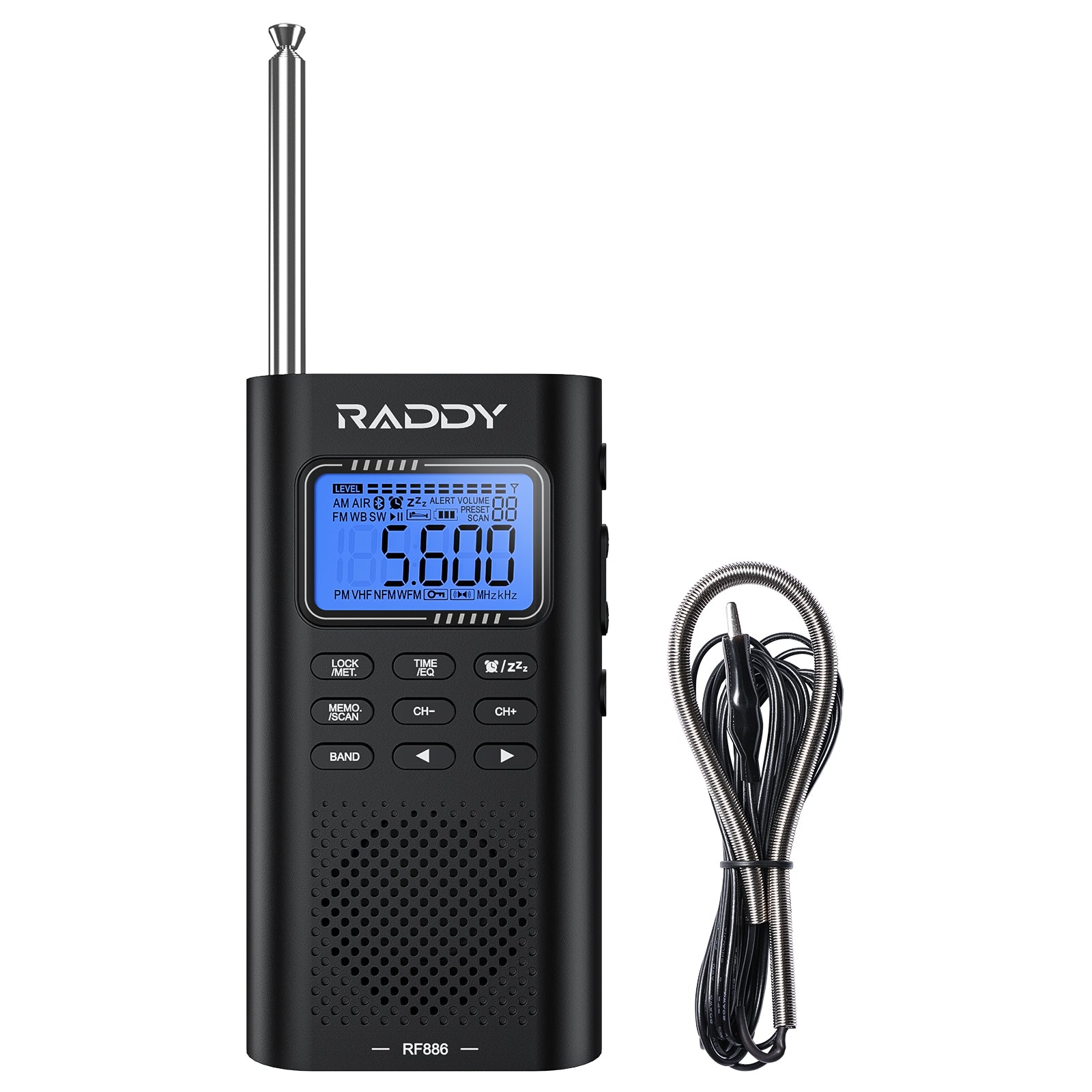 Raddy RF886 Shortwave Radio and wire antenna