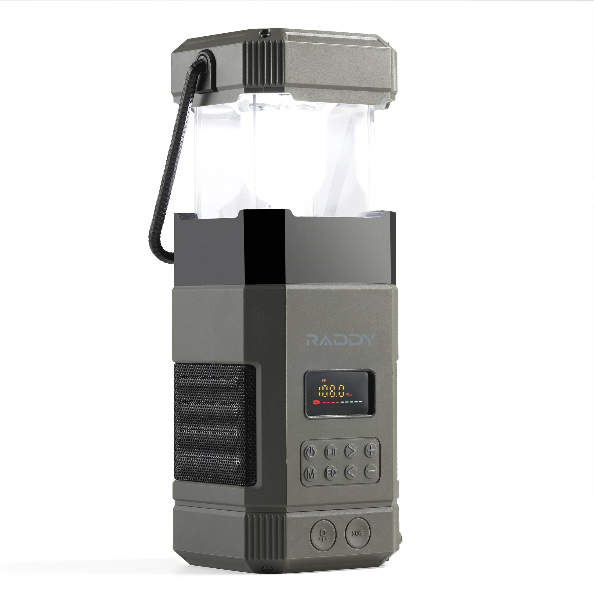 Raddy SL10 Emergency Radio | 10000mAh Hand Crank Solar Camping Lantern | IPX6 Waterproof | Bluetooth Speaker | AM FM NOAA - Radioddity