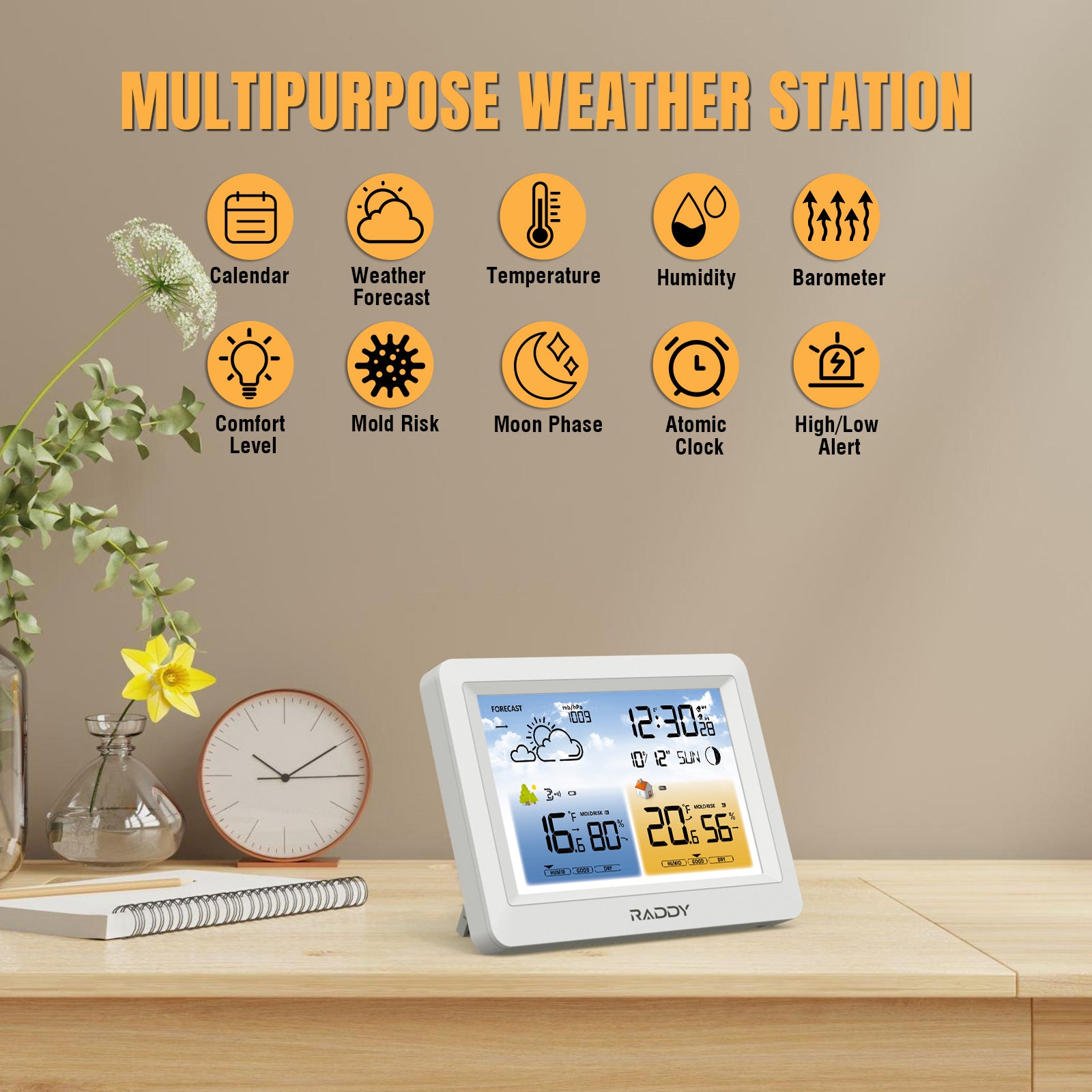 Raddy WM6 Weather Station | MULTIPUBPOSE WEATHER STAT0N