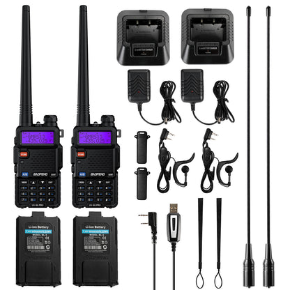 Baofeng UV-5G Pro GMRS Radio | NOAA/UHF/VHF/Airband Receiver | 5W | 128 Channels | GMRS Repeater Capable - Radioddity