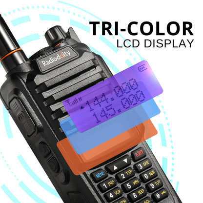 Radioddity GT-9R Dual Band Radio | 5W | IP67 Waterproof | 2000mAh | Customized EU Frequency - Radioddity