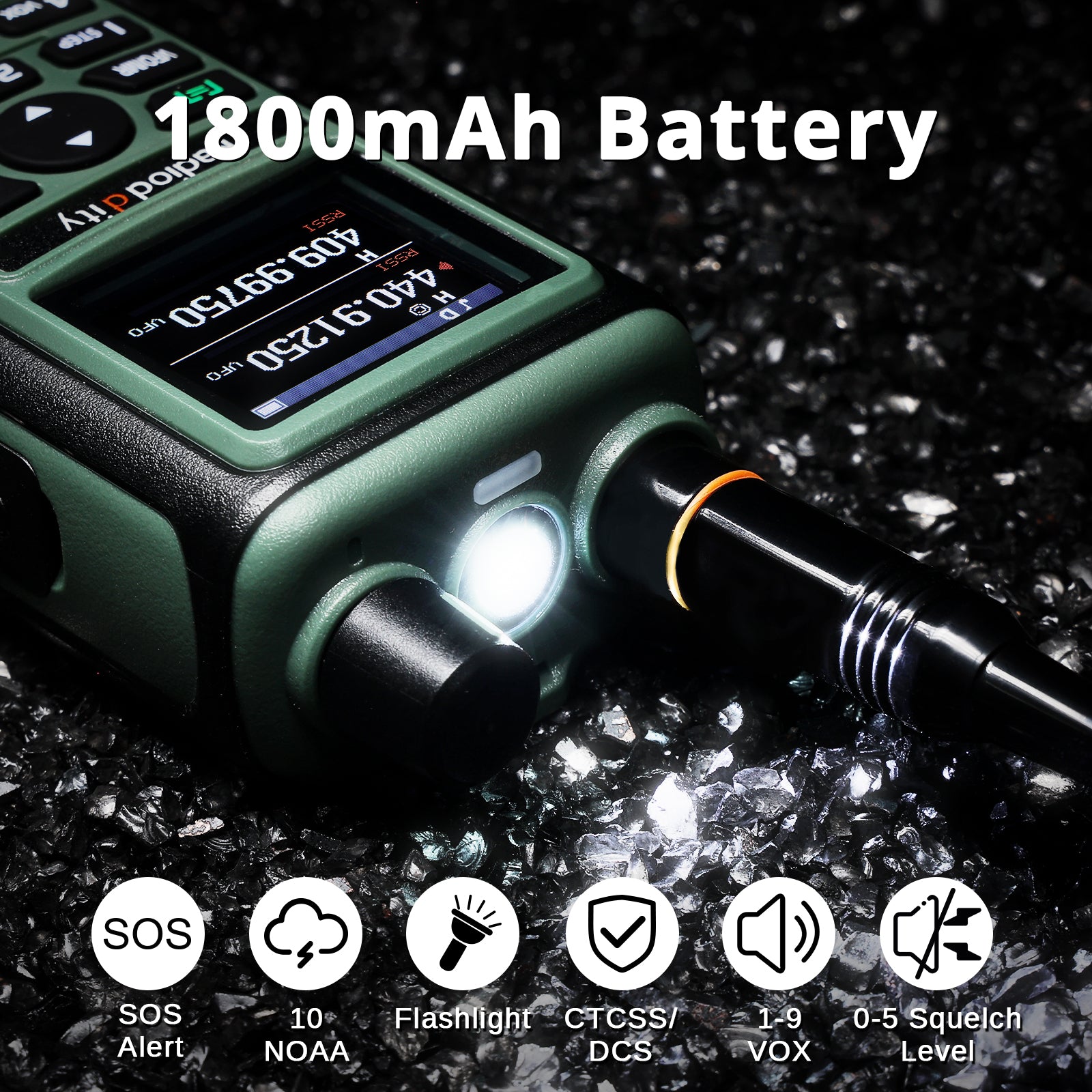 Radioddity GC-5 | Dual Band | 5W | 999 CH | Remote Frequency Copy | Color Screen | 1800mAh | NOAA FM RX - Radioddity