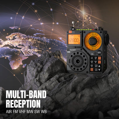 Raddy RF320 Shortwave Radio | FM/AM/SW/VHF/WB/AIR | Remote Control | Bluetooth 5.0 - Radioddity