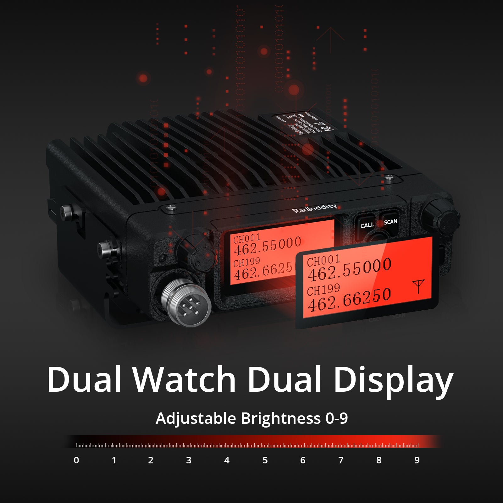 Radioddity DB40-G GMRS Mobile Radio | 40W | Repeater Capable | 199 Channels | UHF Scanning Receiver - Radioddity