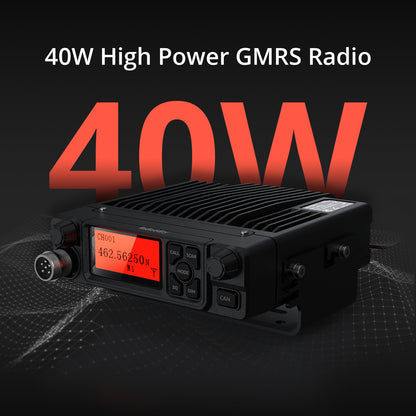 Radioddity DB40-G GMRS Mobile Radio | 40W | Repeater Capable | 199 Channels | UHF Scanning Receiver - Radioddity