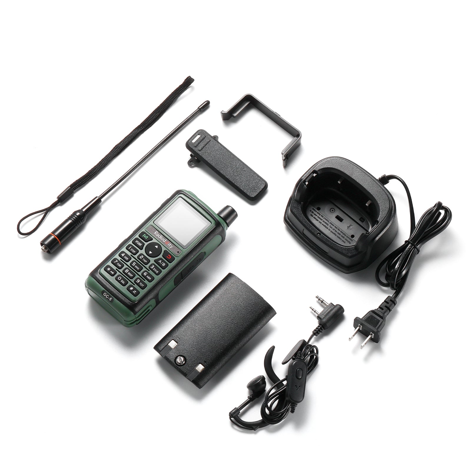 Radioddity GC-5 | Dual Band | 5W | 999 CH | Remote Frequency Copy | Color Screen | 1800mAh | NOAA FM RX - Radioddity