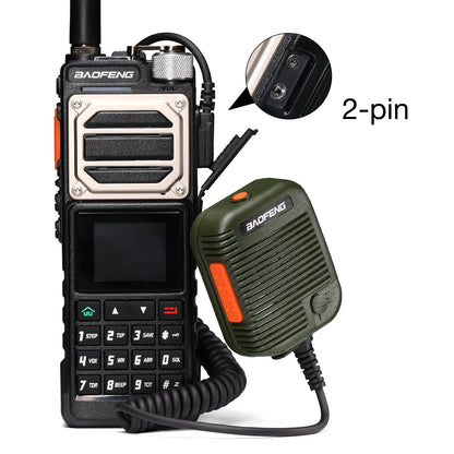 Baofeng BS-UV25 Tactical Speaker Mic | Volume Adjustable | For Radioddity Baofeng TYT WouXun Kenwood | Dual PTT | K Plug