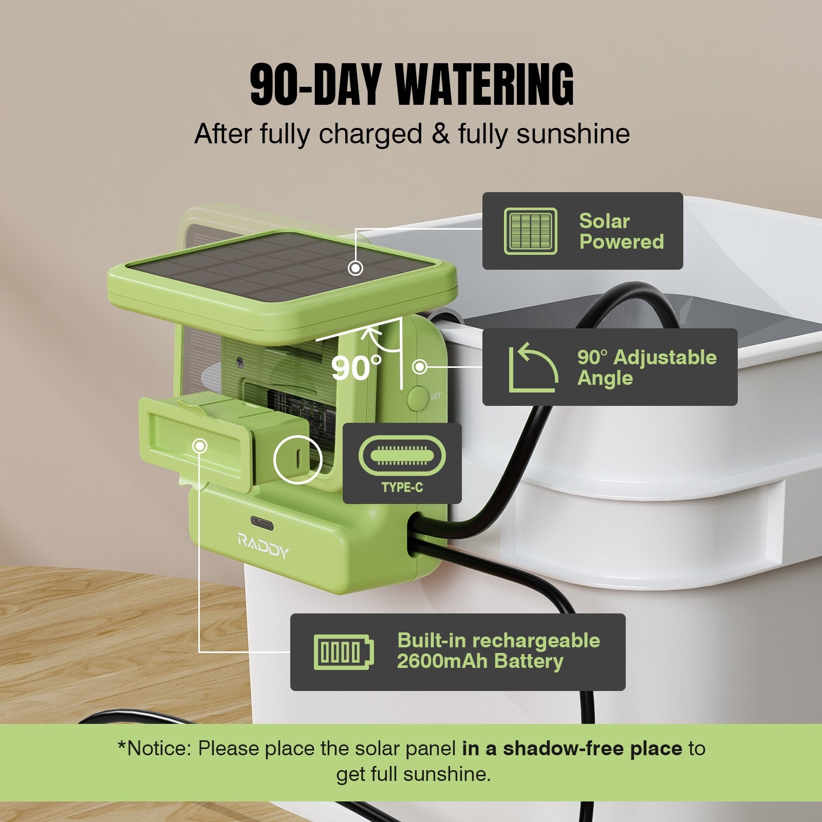 Raddy WS-2 Wi-Fi Drip Irrigation System | APP-Controlled | DIY Automatic Water Pump |  Dual Power Supply - Radioddity