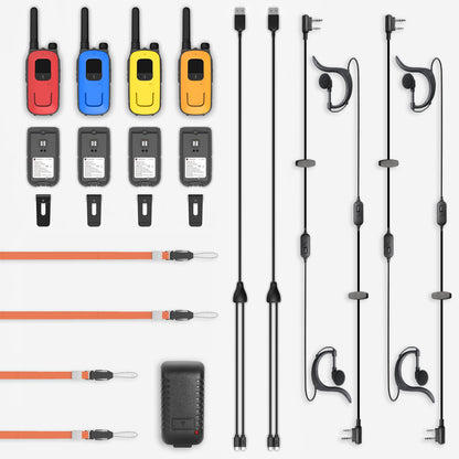 Radioddity FS-T3/PR-T3 [4 Packs]  | License-free | USB Charging | Flashlight | VOX - Radioddity