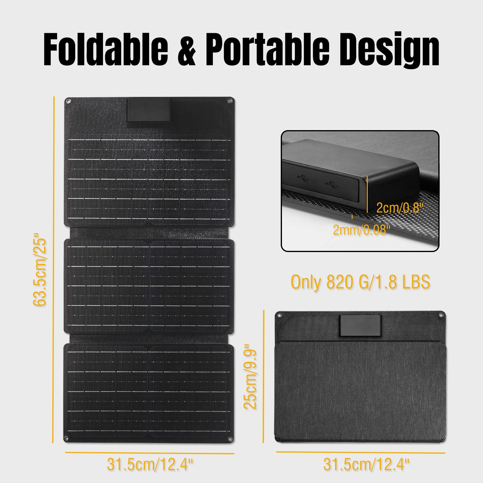 Raddy SP30 Solar Panel | Size