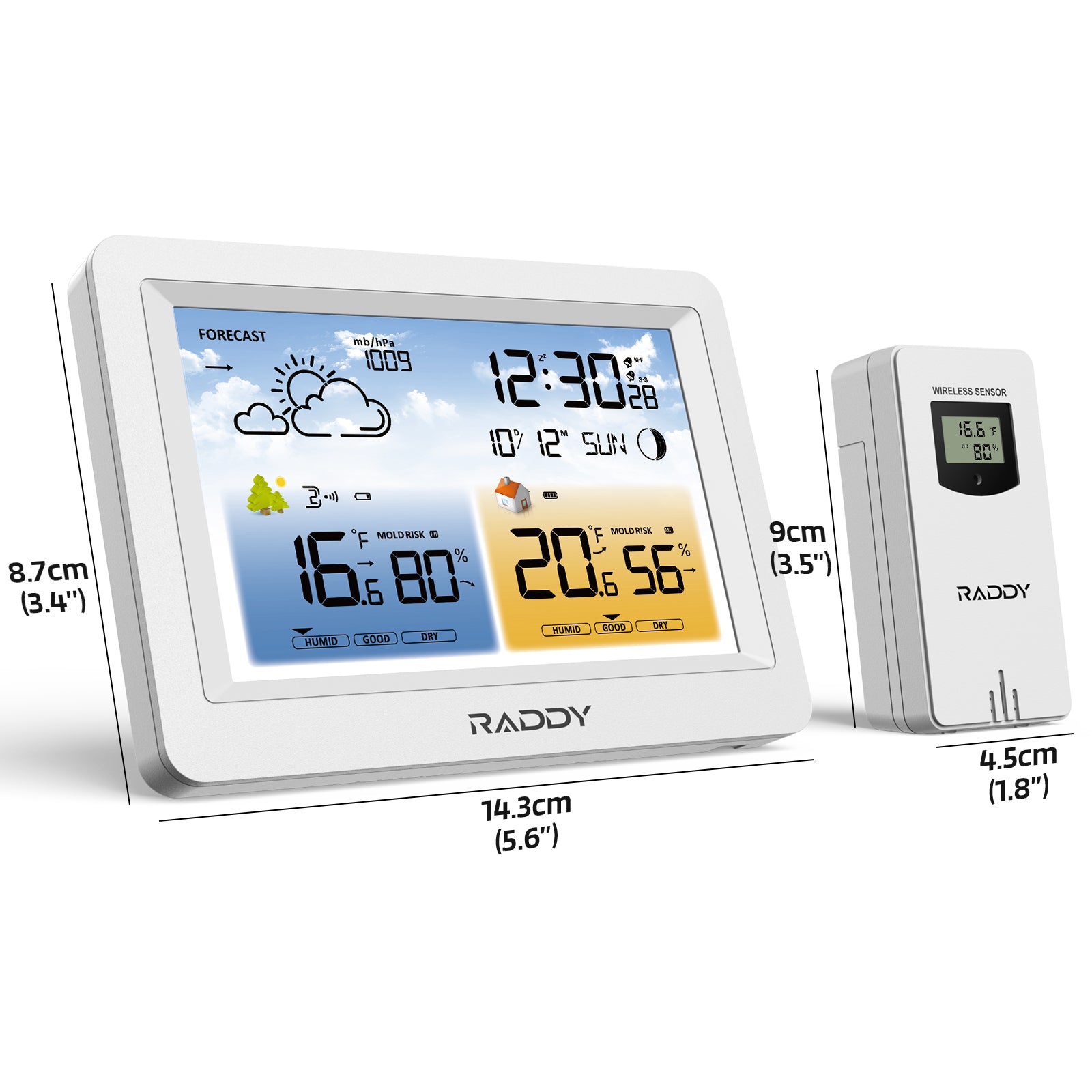 Raddy WM6 Weather Station | Size