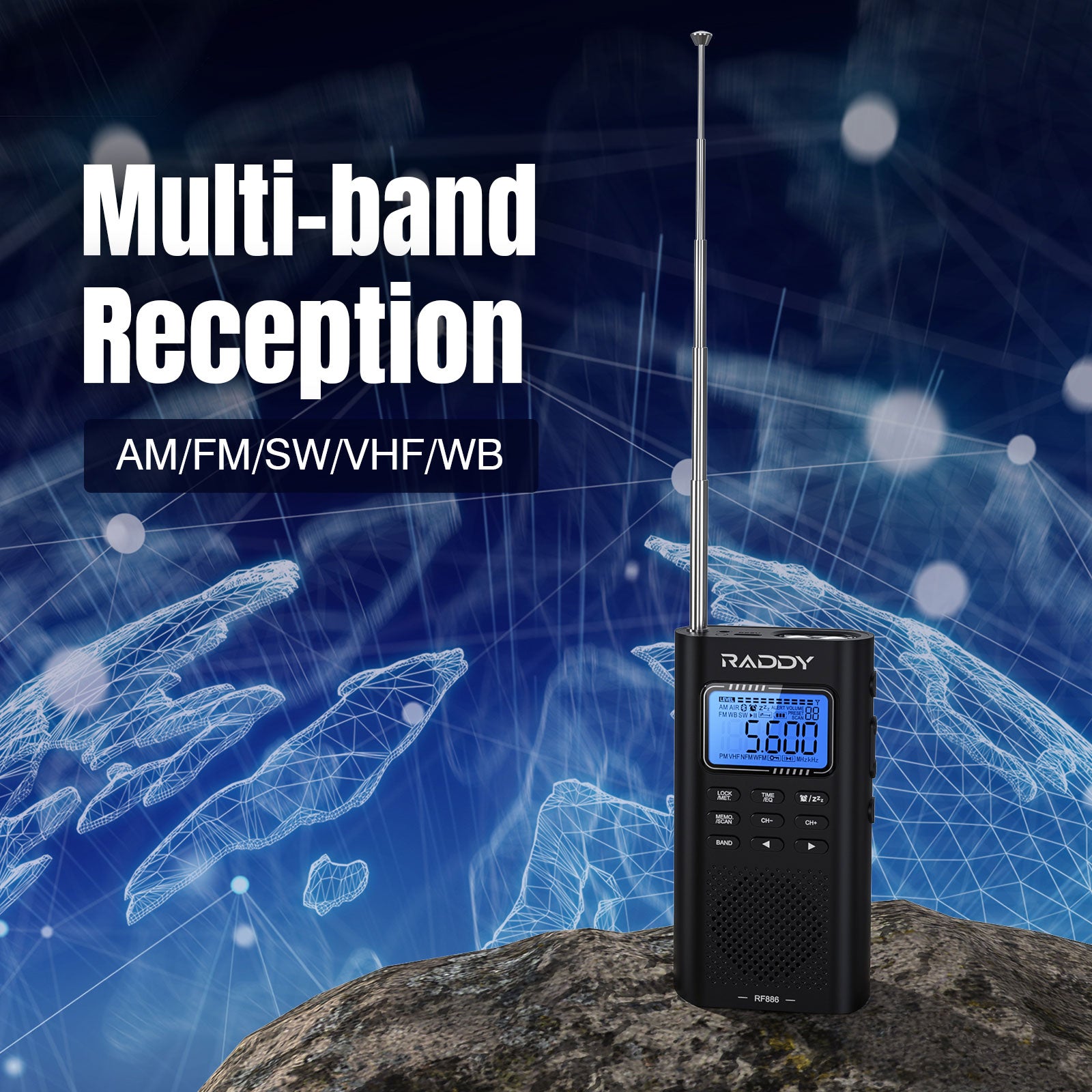 Raddy RF886 Shortwave Radio | multi-band reception