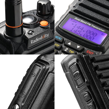 Radioddity GT-9R Dual Band Radio | 5W | IP67 Waterproof | 2000mAh | Customized EU Frequency - Radioddity