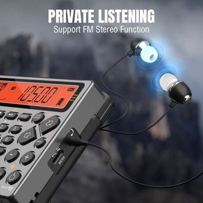 Raddy RF757 Shortwave Radio | APP Control | AM/FM/SW/VHF/UHF/CB/AIR/NOAA | 1000 Presets | Bluetooth 5.0 | 2500mAh Battery - Radioddity