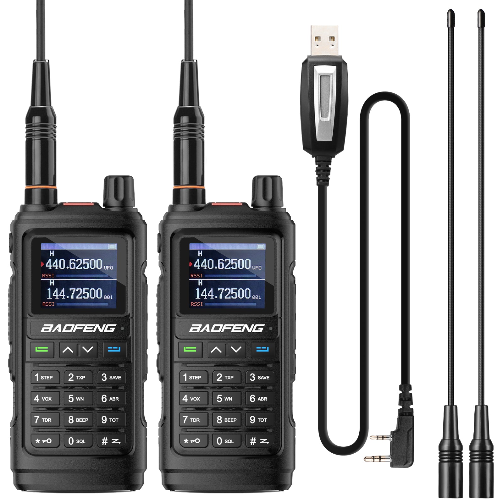 Baofeng UV-17R | Dual Band | 5W | 999 CH | Remote Frequency Copy | Color Screen | 1800mAh | NOAA FM RX - Radioddity