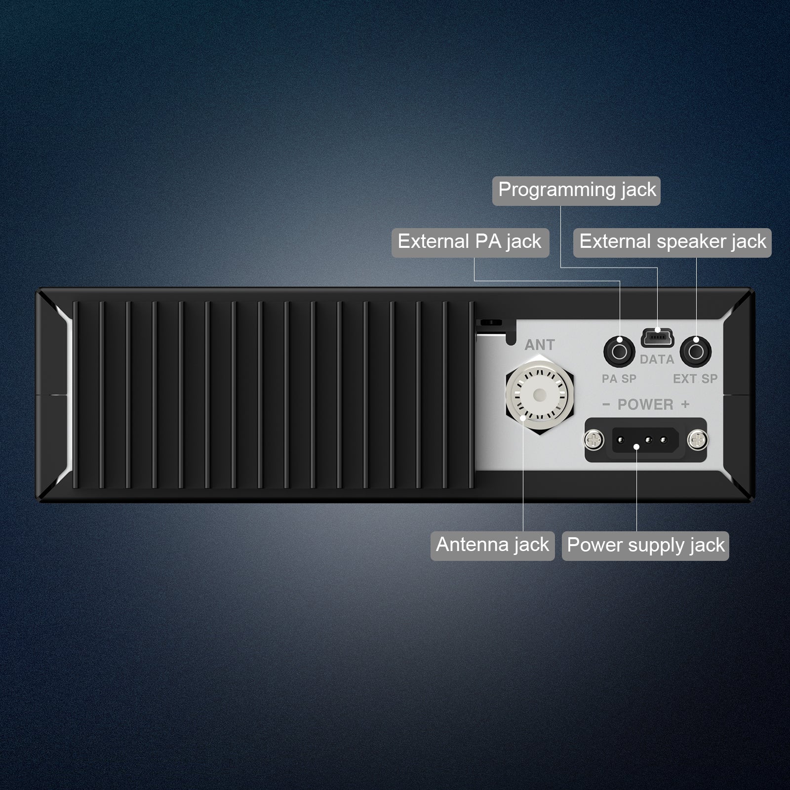 Radioddity QT60 10 Meter Radio | Description of the jacks