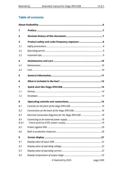 [eBook] Radioddity Extended Manual for Xiegu XPA125B
