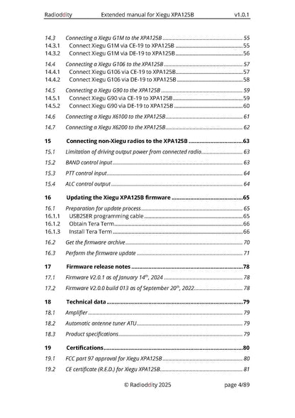 [eBook] Radioddity Extended Manual for Xiegu XPA125B
