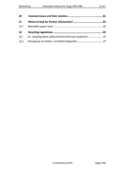 [eBook] Radioddity Extended Manual for Xiegu XPA125B