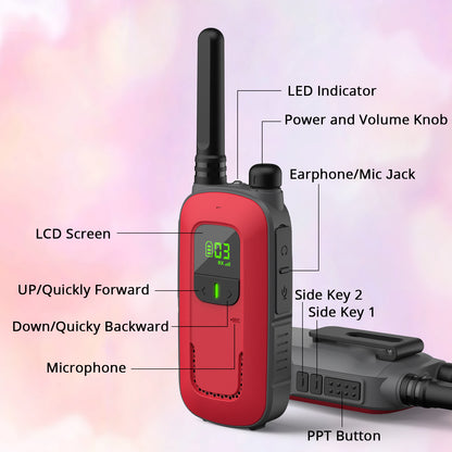 Radioddity FS-T3/PR-T3 [4 Packs]  | License-free | USB Charging | Flashlight | VOX - Radioddity