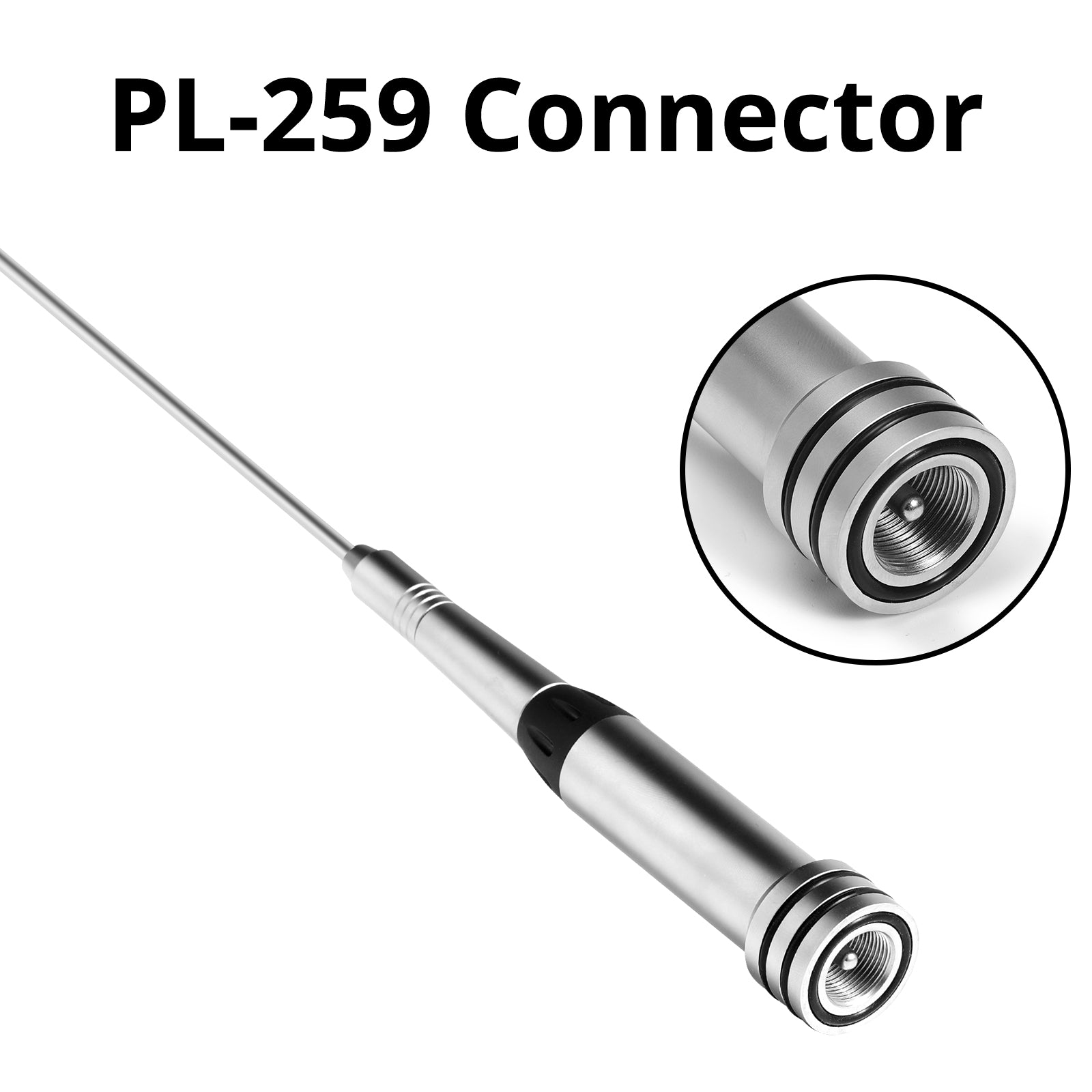 Radioddity UV-711 Whip Mobile Antenna | PL-259 (UHF-Male) Connector