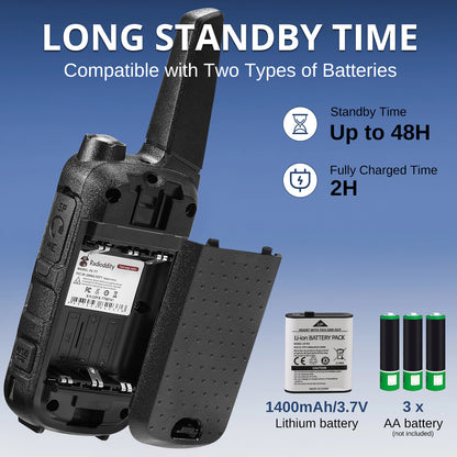 Radioddity FS-T7 FRS Radio | LONG STANDBY TIME