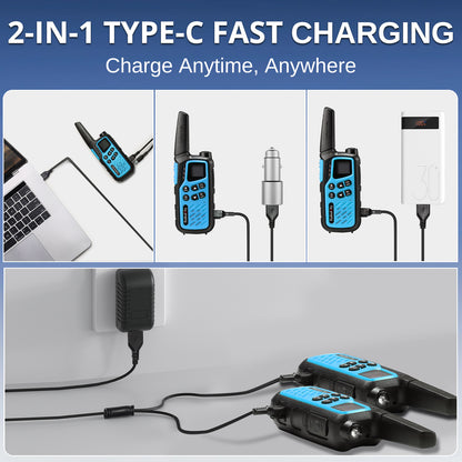 Radioddity FS-T7 FRS Radio | 2-IN-1 TYPE-C FAST CHARGING