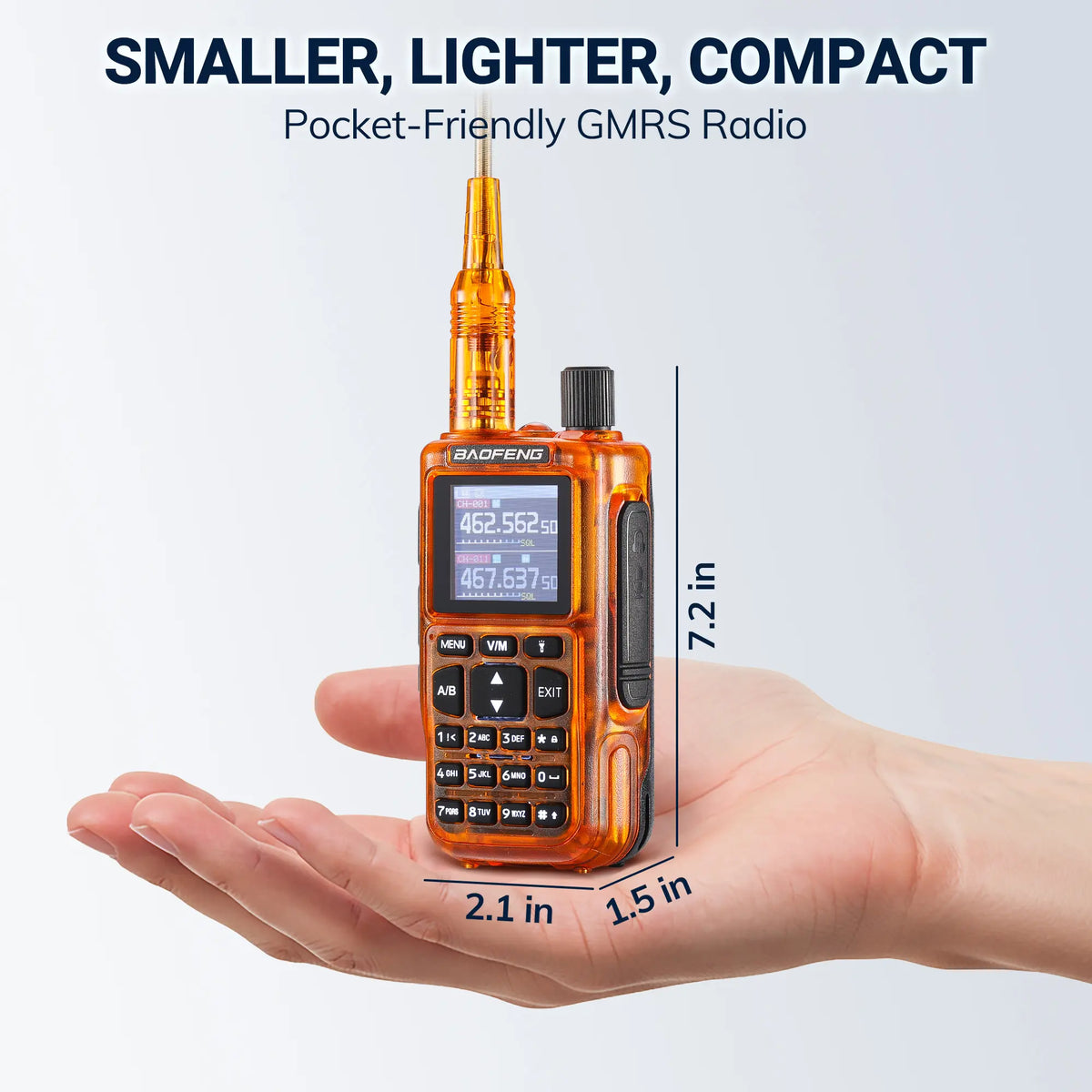 Baofeng MINI-5G GMRS Radio 2-Pack | 5W Repeater Capable | App Programming | 1.44" Color Screen | 7-Band RX & Airband | 999 Channels | USB-C Charging - Radioddity