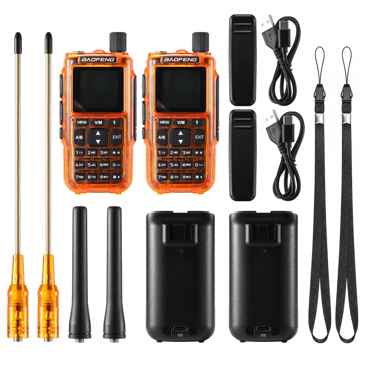 Baofeng MINI-5G GMRS Radio 2-Pack | 5W Repeater Capable | App Programming | 1.44" Color Screen | 7-Band RX & Airband | 999 Channels | USB-C Charging - Radioddity