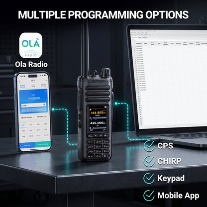BAOFENG SW-9 10W Tri-Band Walkie Talkie | SSB HF Receiver | Airband & NOAA | Dual BT for App & Audio | Dual SMA Antenna Ports | 1000 Channels