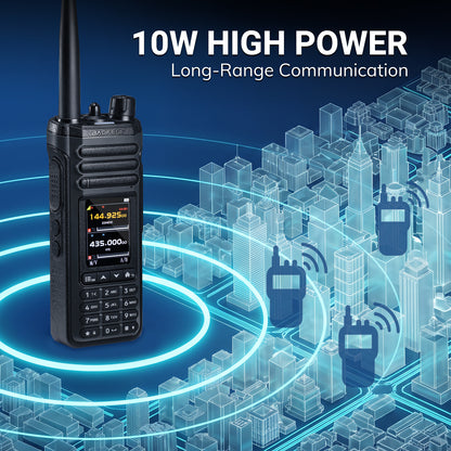 BAOFENG SW-9 10W Tri-Band Walkie Talkie | SSB HF Receiver | Airband & NOAA | Dual BT for App & Audio | Dual SMA Antenna Ports | 1000 Channels