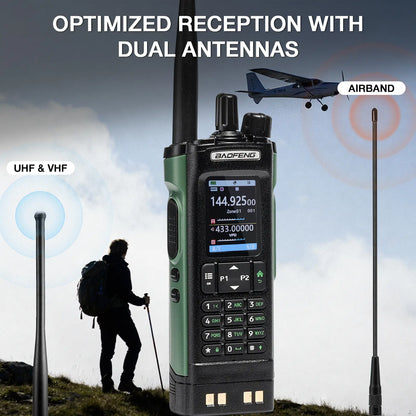 Baofeng UV-32 Ham Radio | 10W | Multi-Band  | GPS | APP & CHIRP Programmable | 2.0” Large Color Display | 1000CHs | NOAA/Airband Receiver