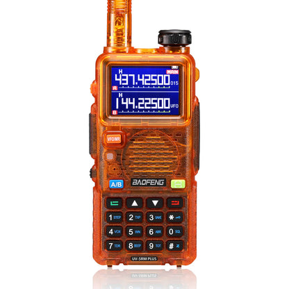 BAOFENG UV-5RM Plus 10W Ham Radio in Orange | Airband & NOAA RX | 1.77" Color Display | 2500mAh USB-C | One-Key Frequency Copy | CHIRP Compatible - Radioddity