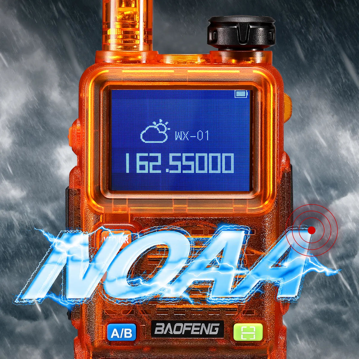BAOFENG UV-5RM Plus 10W Ham Radio in Orange | Airband & NOAA RX | 1.77" Color Display | 2500mAh USB-C | One-Key Frequency Copy | CHIRP Compatible - Radioddity