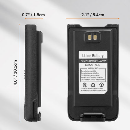 Battery 2800mAh for UV-9R Series with USB-C Port Size