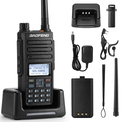 Baofeng DM-1801 Pro 7W DMR Radio | Dual Band VHF/UHF & AM Aviation RX | 4000 CH & 50K Contacts | Tier II Dual Slot | One-Key Frequency Copy