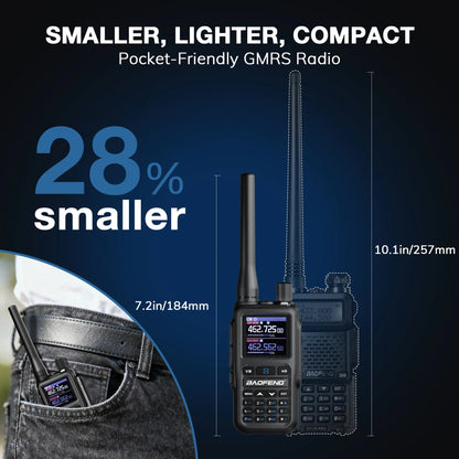 Baofeng UV-5G Mini GMRS Radio | 5W | APP Programming | 1.44 Inch Color Screen | 999CH | NOAA | USB-C Charging