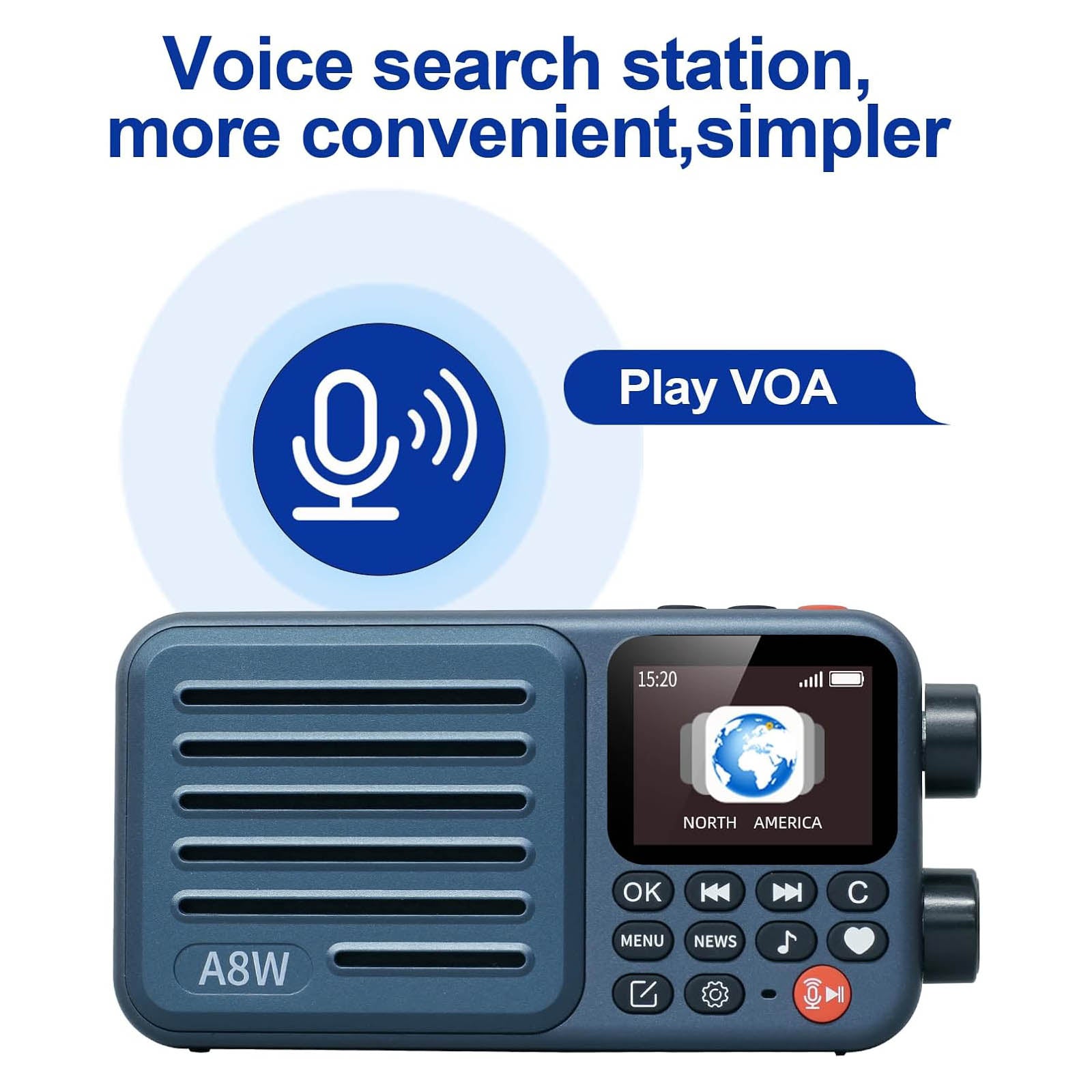 Choyong A8W Internet Radio  | Play VOA 