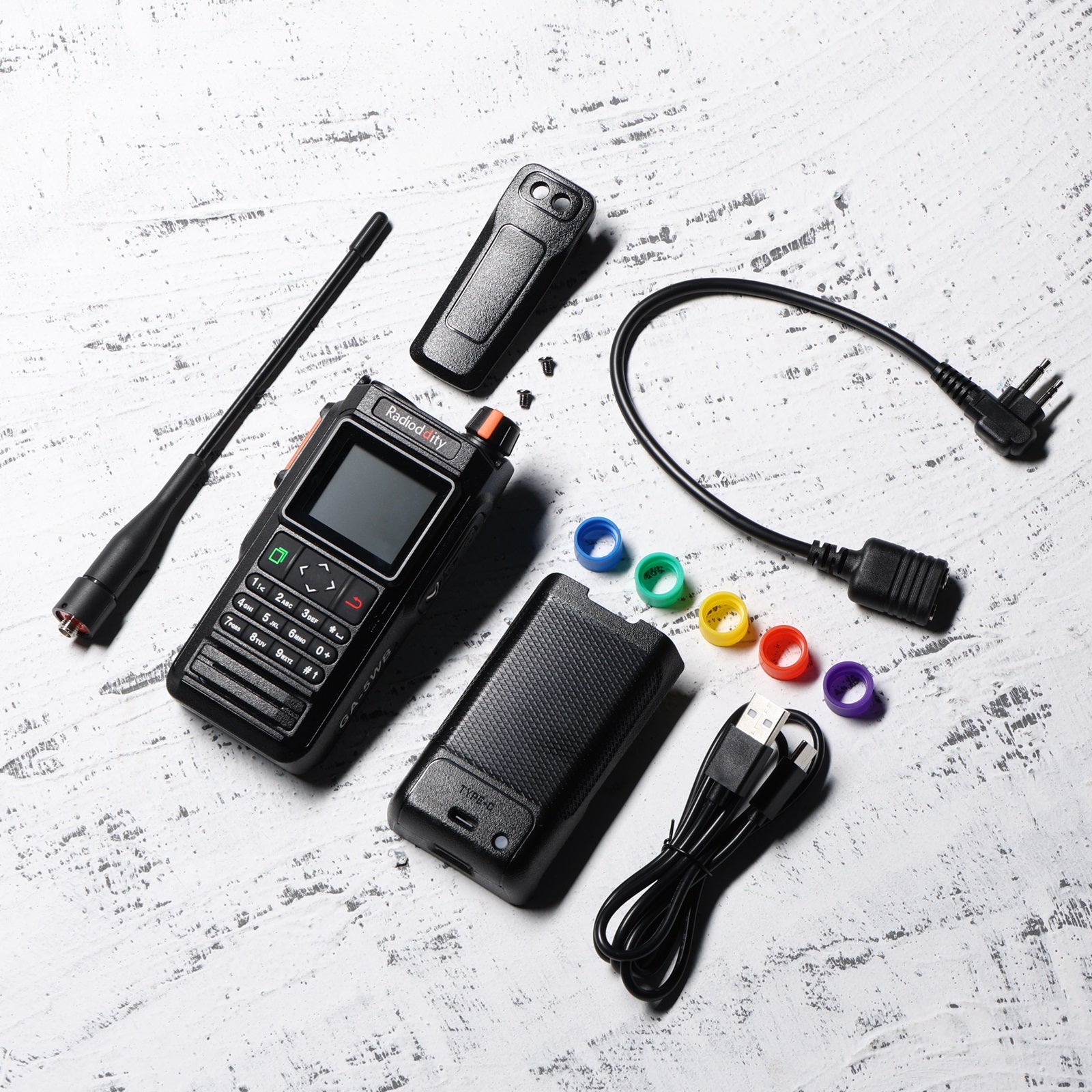 Radioddity GA-5WB | 5W | VHF & UHF | GPS & APRS | Bluetooth Programming | Air Band | IP67 | 2600mAh USB-C - Radioddity