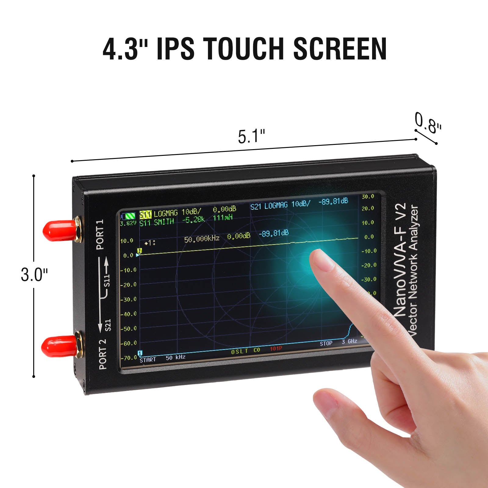 NanoVNA-F V2 Antenna Analyzer touch screen