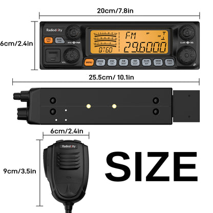 Radioddity QT60 Pro 10 Meter Radio | Max 60W | FM AM SSB PA CW | TX & RX Background Noise Reduction | FM Receiver