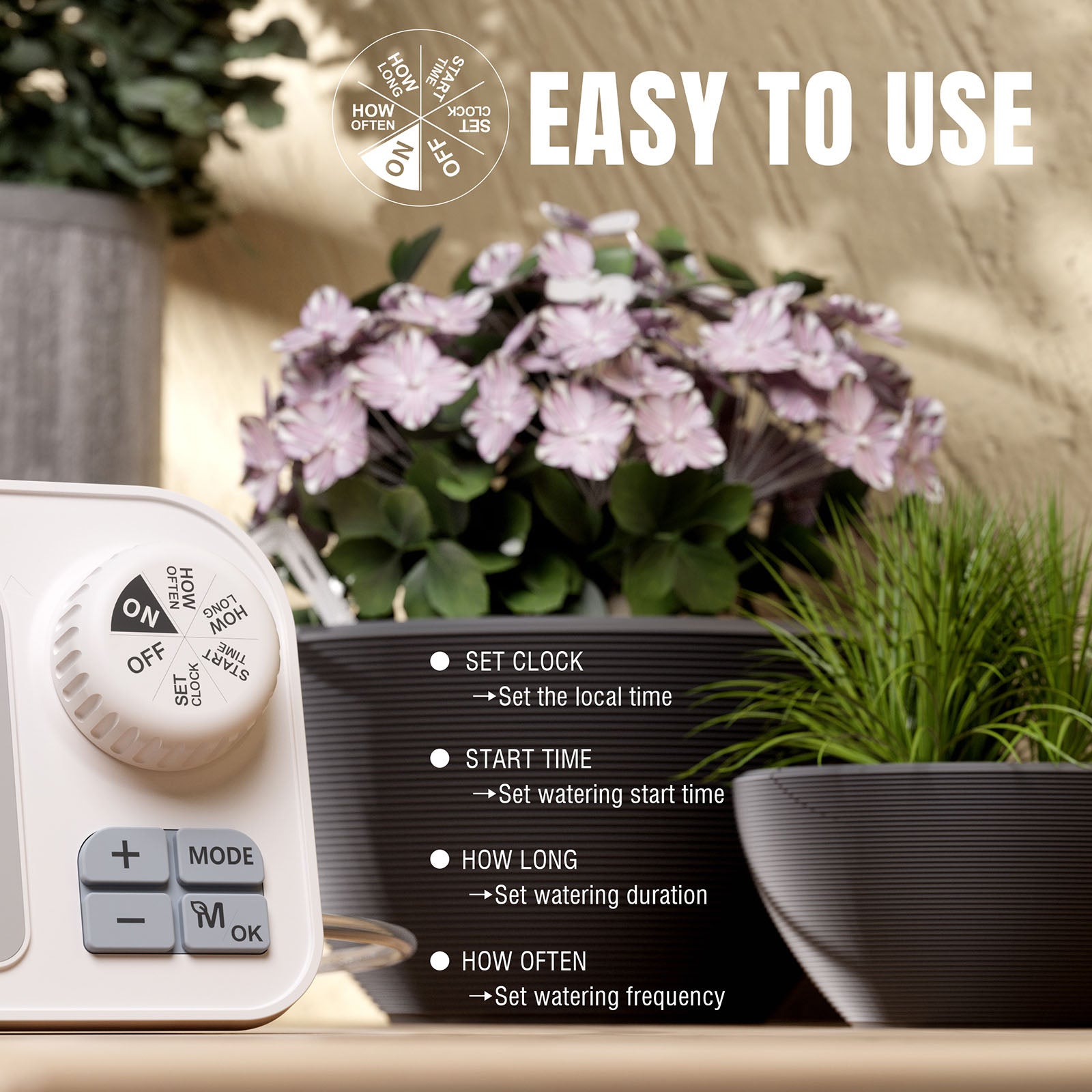 WS-7 IPX7 Solar Drip Irrigation Kit easy to use