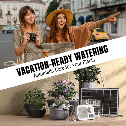 WS-7 IPX7 Solar Drip Irrigation Kit vacation-ready watering 