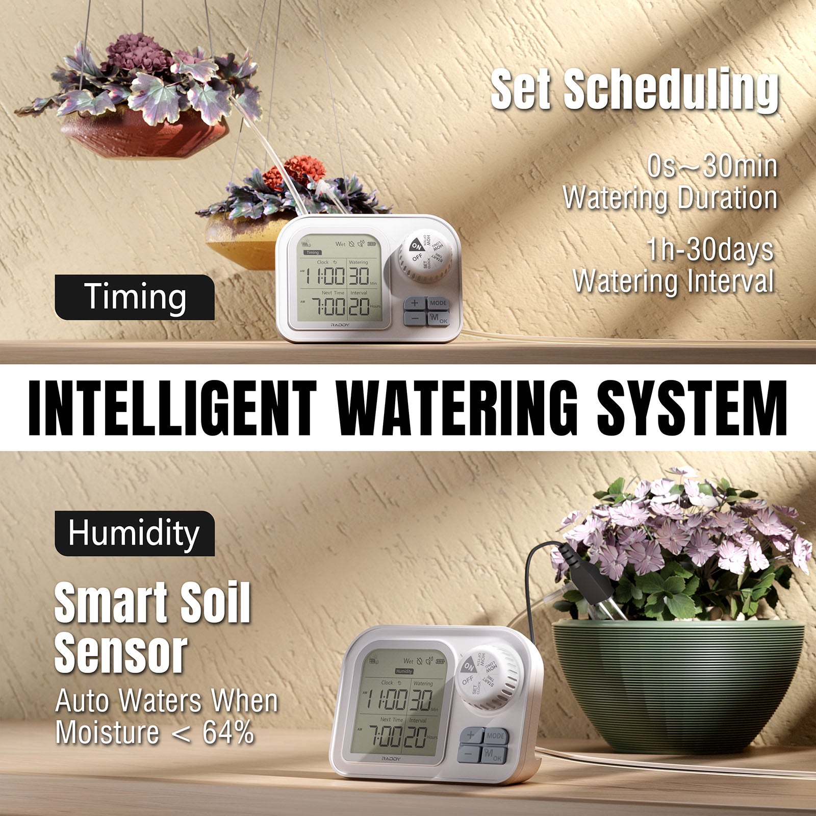 WS-7 IPX7 Solar Drip Irrigation Kit intelligent watering system 