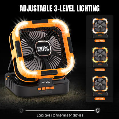 CF3 Rechargeable Camping Fan adjustable 3-level lighting