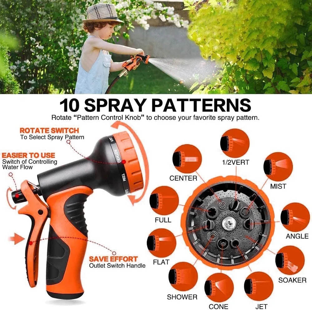 GH-1 Expandable Garden Hose spray patterns